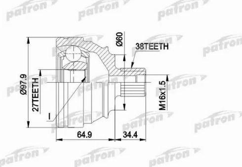 Patron PCV1230 - Шарнирный комплект, ШРУС, приводной вал unicars.by