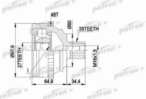 Patron PCV1229 - Шарнирный комплект, ШРУС, приводной вал unicars.by