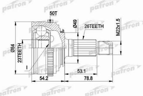 Patron PCV1220 - Шарнирный комплект, ШРУС, приводной вал unicars.by