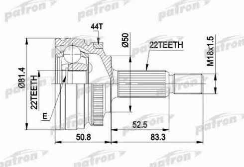 Patron PCV1272 - Шарнирный комплект, ШРУС, приводной вал unicars.by