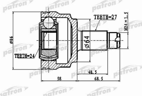 Patron PCV1796 - Шарнирный комплект, ШРУС, приводной вал unicars.by