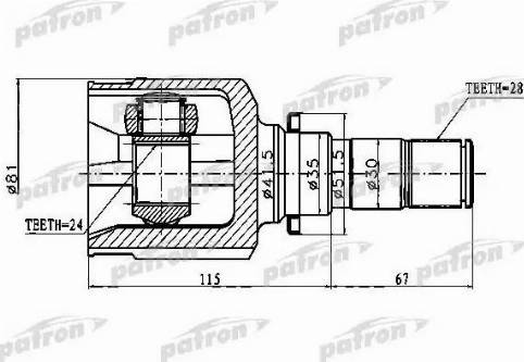 Patron PCV1747 - Шарнир, ШРУС, приводной вал unicars.by