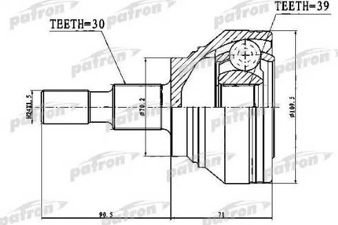 Patron PCV1756 - Шарнир, ШРУС, приводной вал unicars.by