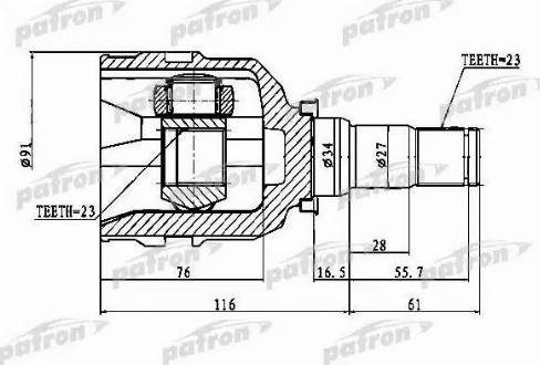 Patron PCV1768 - Шарнир, ШРУС, приводной вал unicars.by