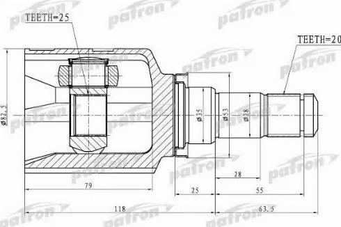 Patron PCV1763 - Шарнир, ШРУС, приводной вал unicars.by