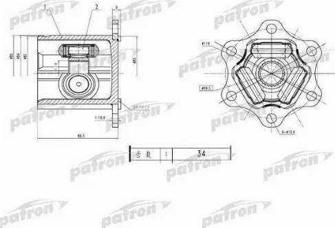 Patron PCV1783 - Шарнирный комплект, ШРУС, приводной вал unicars.by