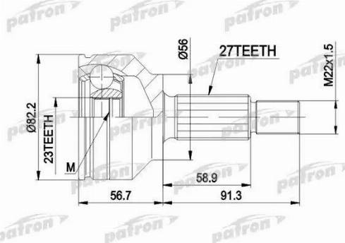 Patron PCV3610 - Шарнирный комплект, ШРУС, приводной вал unicars.by