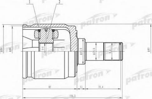 Patron PCV3009 - Шарнирный комплект, ШРУС, приводной вал unicars.by