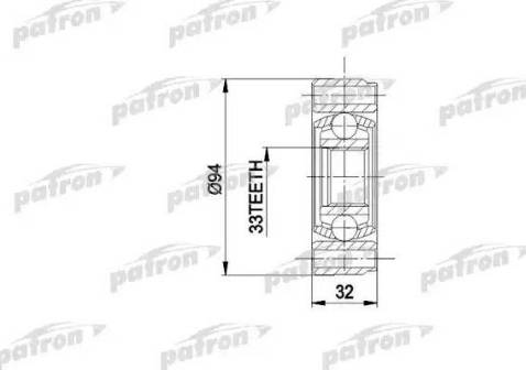 Patron PCV3004 - Шарнирный комплект, ШРУС, приводной вал unicars.by