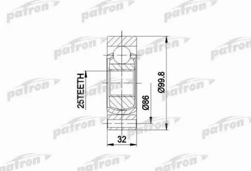 Patron PCV3002 - Шарнирный комплект, ШРУС, приводной вал unicars.by