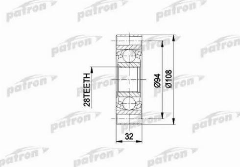 Patron PCV3014 - Шарнирный комплект, ШРУС, приводной вал unicars.by