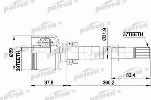 Patron PCV3013 - Шарнирный комплект, ШРУС, приводной вал unicars.by