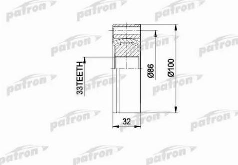 Patron PCV3012 - Шарнирный комплект, ШРУС, приводной вал unicars.by