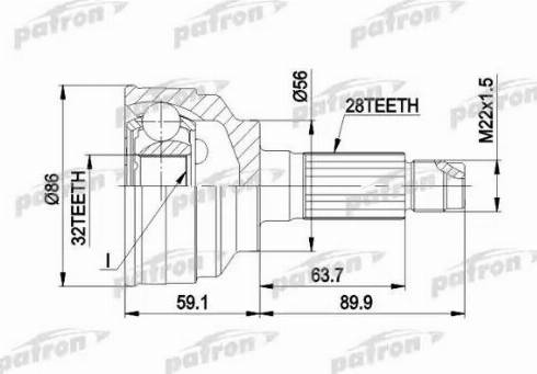 Patron PCV3021 - Шарнирный комплект, ШРУС, приводной вал unicars.by