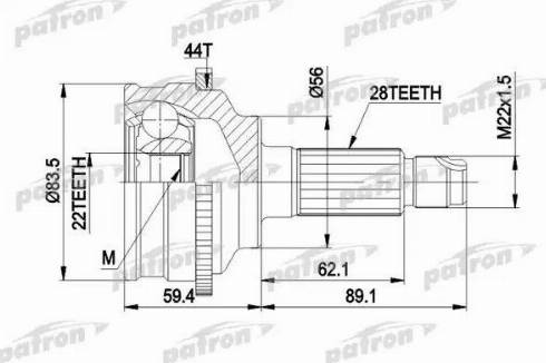 Patron PCV3850 - Шарнирный комплект, ШРУС, приводной вал unicars.by