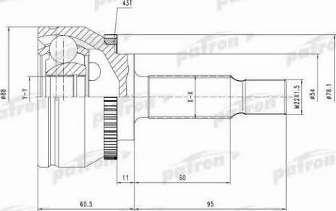 Patron PCV3745 - Шарнирный комплект, ШРУС, приводной вал unicars.by