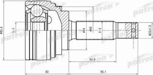 Patron PCV2023 - Шарнирный комплект, ШРУС, приводной вал unicars.by