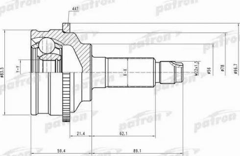 Patron PCV2072 - Шарнирный комплект, ШРУС, приводной вал unicars.by