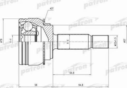 Patron PCV2112 - Шарнирный комплект, ШРУС, приводной вал unicars.by