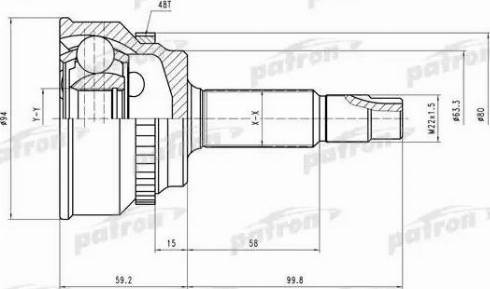 Patron PCV2175 - Шарнирный комплект, ШРУС, приводной вал unicars.by