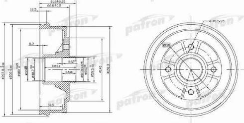 Patron PDR1146 - Тормозной барабан unicars.by