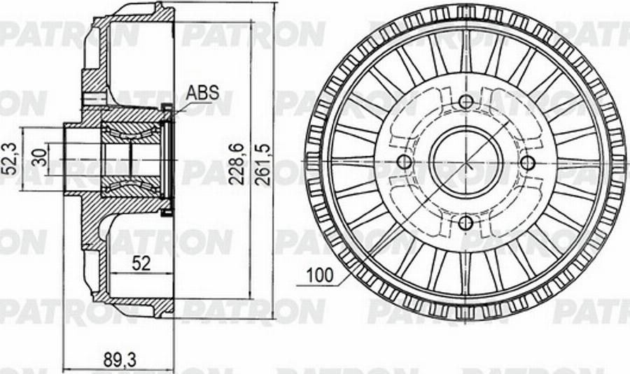 Patron PDR1737 - Тормозной барабан unicars.by