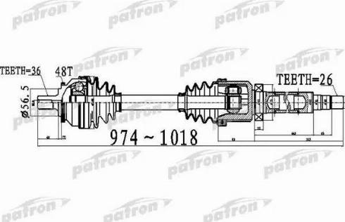 Patron PDS0536 - Приводной вал unicars.by