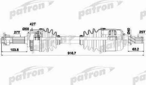 Patron PDS1619 - Приводной вал unicars.by