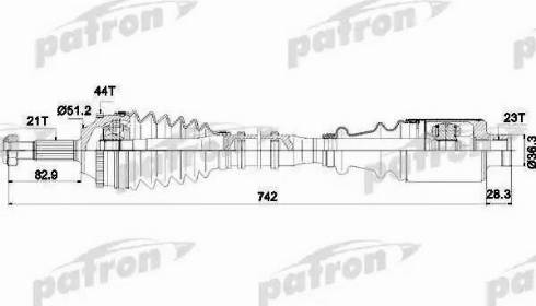 Patron PDS1116 - Приводной вал unicars.by