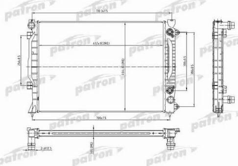 Patron PRS3011 - Радиатор, охлаждение двигателя unicars.by