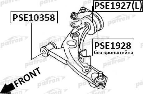 Patron PSE10358 - Сайлентблок, рычаг подвески колеса unicars.by