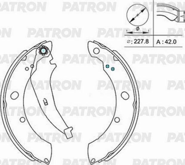 Patron PSP015 - Комплект тормозных колодок, барабанные unicars.by