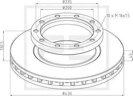 PE Automotive 466.100-00A - Тормозной диск unicars.by