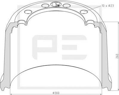 PE Automotive 046.428-00A - Тормозной барабан unicars.by