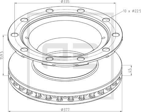 PE Automotive 046.379-00A - Тормозной диск unicars.by