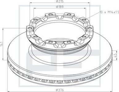 PE Automotive 066.800-00A - Тормозной диск unicars.by