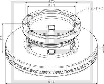 PE Automotive 066.800-10A - Тормозной диск unicars.by