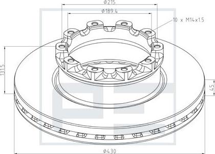 PE Automotive 066.803-00A - Тормозной диск unicars.by