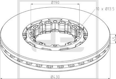 PE Automotive 066.254-10A - Тормозной диск unicars.by