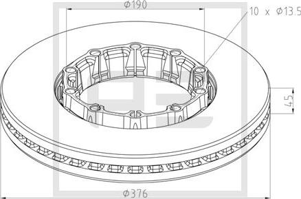 PE Automotive 066.256-10A - Тормозной диск unicars.by