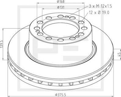 PE Automotive 066.253-00A - Тормозной диск unicars.by