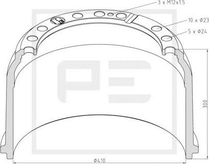 PE Automotive 016.450-00A - Тормозной барабан unicars.by