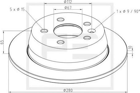 PE Automotive 016.655-00A - Тормозной диск unicars.by