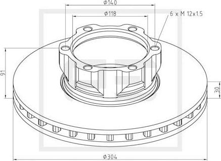 PE Automotive 016.650-00A - Тормозной диск unicars.by