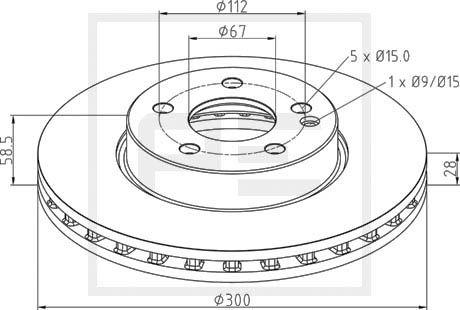 PE Automotive 016.674-00A - Тормозной диск unicars.by