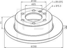 PE Automotive 016.676-00A - Тормозной диск unicars.by