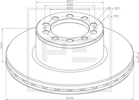 PE Automotive 016.672-00A - Тормозной диск unicars.by