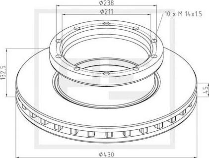 PE Automotive 016.295-00A - Тормозной диск unicars.by