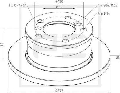 PE Automotive 016.292-00A - Тормозной диск unicars.by