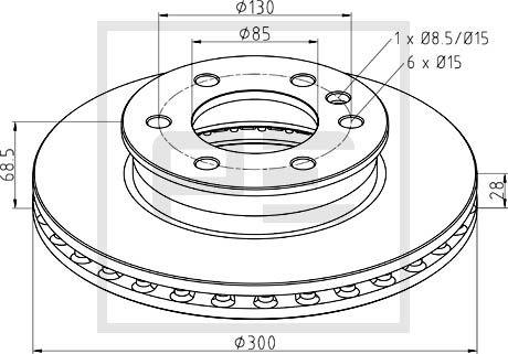 PE Automotive 016.271-00A - Тормозной диск unicars.by